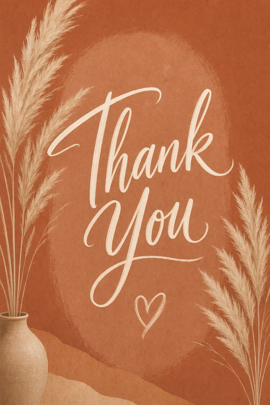 Thank You Card 08 — Pampas Silhouette