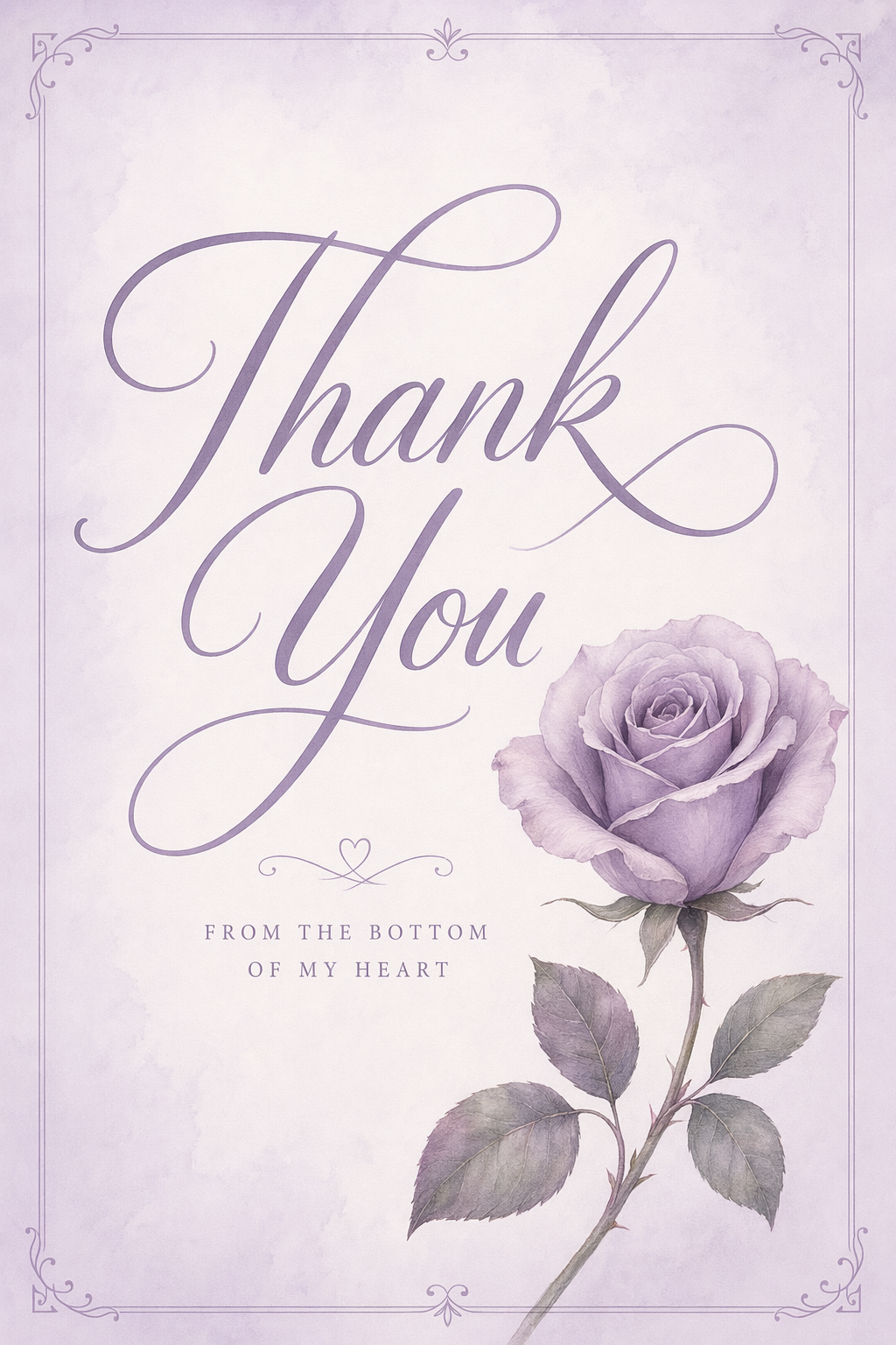 Thank You Card 13 — Lavender Rose