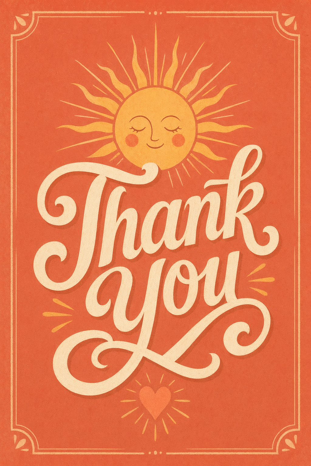 Thank You Card 17 — Retro Sun
